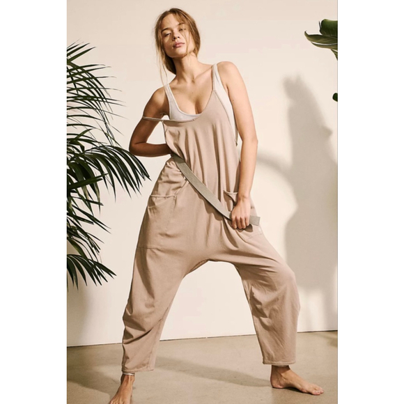 FP Movement by Free People Pants - Free People Hot Shot Onesie NWOT Medium Mocha Latte FP Movement